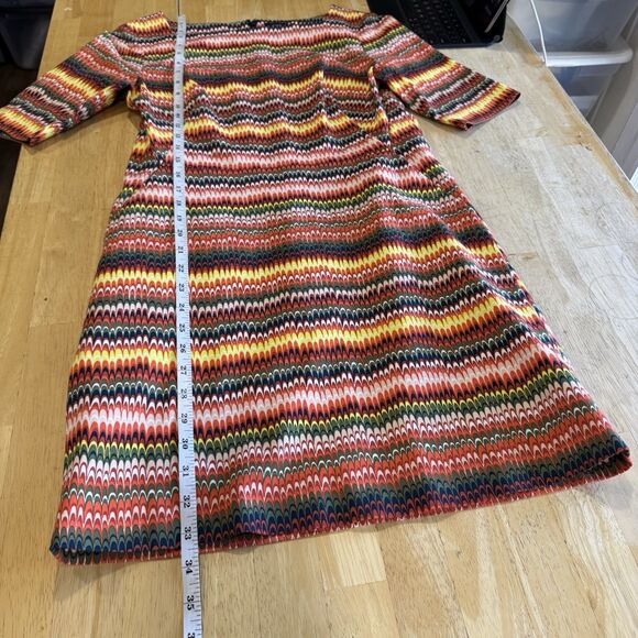 Kate Spade Saturday Multi Color Fall Shift Dress 6 Stretch Pockets Mod Retro New - Picture 11 of 15